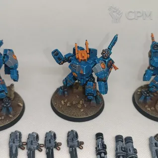 Описание картинки XV8 Crisis Battlesuit Team от Kirill Mezh по цене 14 000руб | Свободный Рынок Миниатюр - СРМ