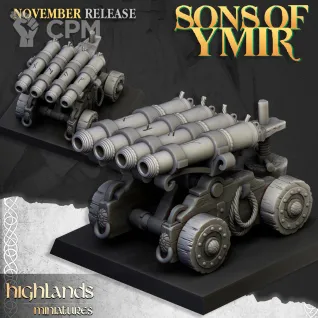 Описание картинки Dwarf Organ Gun от 3DPrintClub по цене 400руб | Свободный Рынок Миниатюр - СРМ