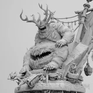 Описание картинки Ku'gath Plaguefather/Great Unclean One от Studio Cockatoo по цене 5 312руб | Свободный Рынок Миниатюр - СРМ