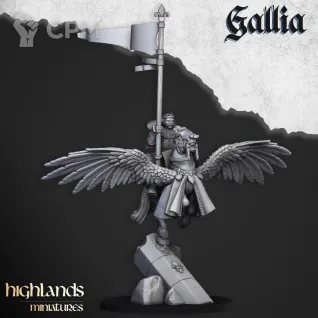Описание картинки Gallia Knigths on Pegasus CG от 3DPrintClub по цене 850руб | Свободный Рынок Миниатюр - СРМ