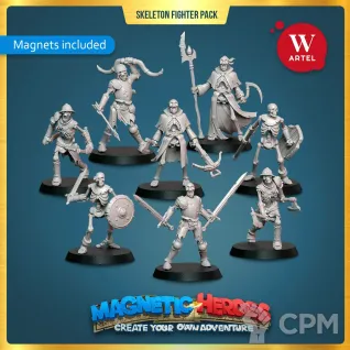 Описание картинки Комплект миниатюр Skeleton Fighter Pack от Артель W по цене 2 800руб | Свободный Рынок Миниатюр - СРМ