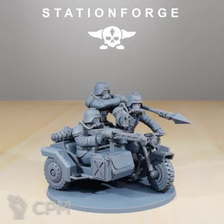 Описание картинки Байкеры Корпуса Смерти Крига(цена за 1 модель) от 3D Wargaming по цене 220руб | Свободный Рынок Миниатюр - СРМ