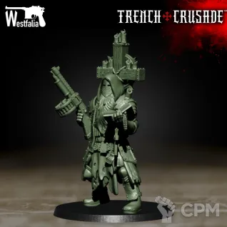 Описание картинки Trench Cleric Red Brigade от Age of Printmar по цене 68руб | Свободный Рынок Миниатюр - СРМ