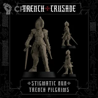 Описание картинки Stigmatic nun (Sword, pistol) от Age of Printmar по цене 39руб | Свободный Рынок Миниатюр - СРМ