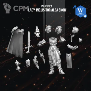 Описание картинки Lady-Inquisitor Alba Snow от Manufactorum76 по цене 300руб | Свободный Рынок Миниатюр - СРМ