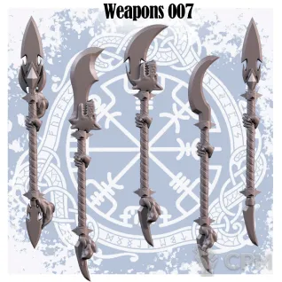 Описание картинки Space Wolves - Spears set v.2 от 3Д печать миниатюр по цене 233руб | Свободный Рынок Миниатюр - СРМ