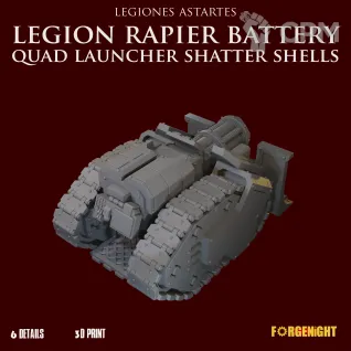 Описание картинки Legiones Astartes Legion Rapier Battery Quad launcher Shatter Shells от ForgeNight по цене 1 250руб | Свободный Рынок Миниатюр - СРМ