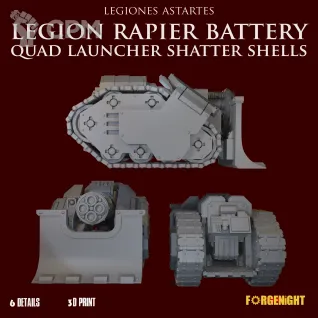 Описание картинки Legiones Astartes Legion Rapier Battery Quad launcher Shatter Shells от ForgeNight по цене 1 250руб | Свободный Рынок Миниатюр - СРМ