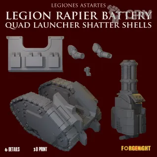 Описание картинки Legiones Astartes Legion Rapier Battery Quad launcher Shatter Shells от ForgeNight по цене 1 250руб | Свободный Рынок Миниатюр - СРМ
