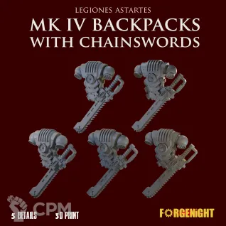 Описание картинки Legiones Astartes MK IV Backpacks with chainswords от ForgeNight по цене 350руб | Свободный Рынок Миниатюр - СРМ