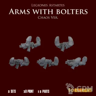 Описание картинки Legiones Astartes MK V Chaos Arms with bolters от ForgeNight по цене 260руб | Свободный Рынок Миниатюр - СРМ