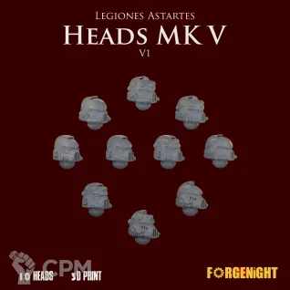 Описание картинки Legiones Astartes Heads MK V V1 от ForgeNight по цене 350руб | Свободный Рынок Миниатюр - СРМ