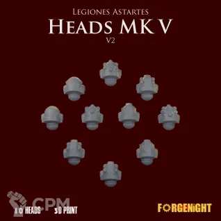 Описание картинки Legiones Astartes Heads MK VI V2 от ForgeNight по цене 350руб | Свободный Рынок Миниатюр - СРМ