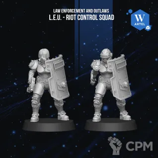 Описание картинки L.E.U. Riot Control Squad/Palanite Enforcer (Альт) от WebWay 3D по цене 2 700руб | Свободный Рынок Миниатюр - СРМ