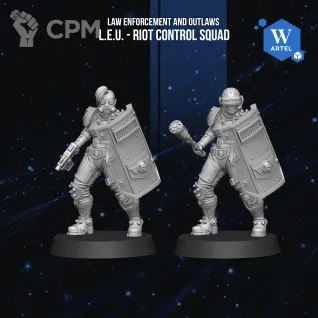 Описание картинки L.E.U. Riot Control Squad/Palanite Enforcer (Альт) от WebWay 3D по цене 2 700руб | Свободный Рынок Миниатюр - СРМ