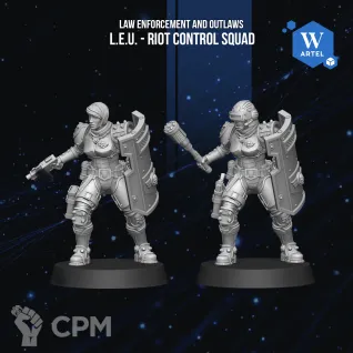 Описание картинки L.E.U. Riot Control Squad/Palanite Enforcer (Альт) от WebWay 3D по цене 2 700руб | Свободный Рынок Миниатюр - СРМ