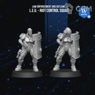 Описание картинки L.E.U. Riot Control Squad/Palanite Enforcer (Альт) от WebWay 3D по цене 2 700руб | Свободный Рынок Миниатюр - СРМ