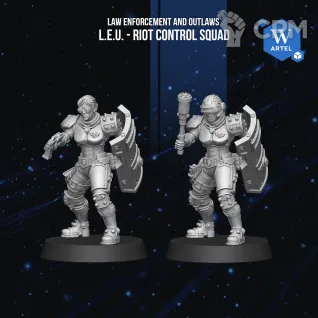 Описание картинки L.E.U. Riot Control Squad/Palanite Enforcer (Альт) от WebWay 3D по цене 2 700руб | Свободный Рынок Миниатюр - СРМ