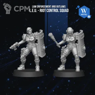 Описание картинки L.E.U. Riot Control Squad/Palanite Enforcer (Альт) от WebWay 3D по цене 2 700руб | Свободный Рынок Миниатюр - СРМ