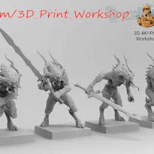 Описание картинки Daemons of Khorne Bloodletter / Кровопускатель от 3Д печать миниатюр по цене 219руб | Свободный Рынок Миниатюр - СРМ