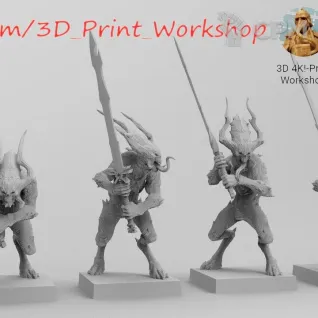 Описание картинки Daemons of Khorne Bloodletter / Кровопускатель от 3Д печать миниатюр по цене 219руб | Свободный Рынок Миниатюр - СРМ