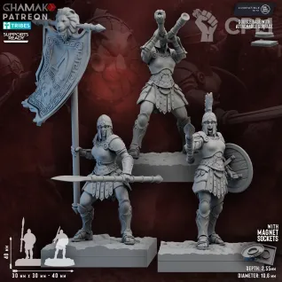 Описание картинки Lionesses of Sparta от PocketSized Prints по цене 1 600руб | Свободный Рынок Миниатюр - СРМ