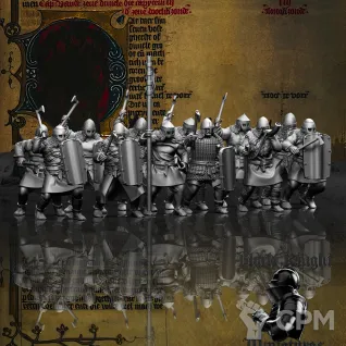 Описание картинки 13th century Lithuanian Axemen от Manufactorum76 по цене 1 800руб | Свободный Рынок Миниатюр - СРМ