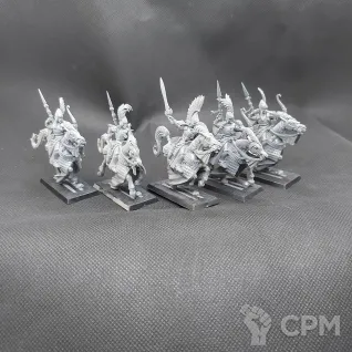 Описание картинки 5 High Elf Ellyrian Reavers пластик ГВ собраны, на выбор подставки либо родные 25*50, либо от V130177@mail.ru по цене 3 000руб | Свободный Рынок Миниатюр - СРМ