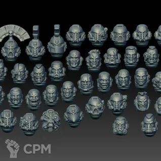 Описание картинки Space Marines Heads Upgrade Set (Scan) от AxeL's Forge по цене 500руб | Свободный Рынок Миниатюр - СРМ