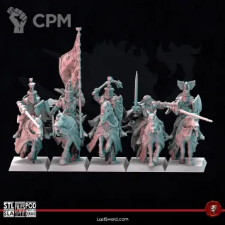 Описание картинки Рыцари Грааля/Grail knights (цена за 5 рыцарей) от 3D Wargaming по цене 1 625руб | Свободный Рынок Миниатюр - СРМ