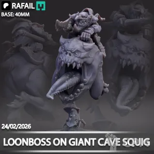 Описание картинки Loonboss on Giant Cave Squig от Naggaroth Night по цене 700руб | Свободный Рынок Миниатюр - СРМ
