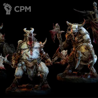 Описание картинки Зверолюди Beastmen riders от PocketSized Prints по цене 2 400руб | Свободный Рынок Миниатюр - СРМ