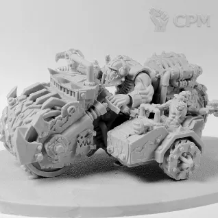Описание картинки Orc Boss on Blitzbike 3 от Oi!-Factory по цене 1 100руб | Свободный Рынок Миниатюр - СРМ