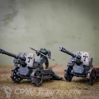 Описание картинки 2 артилерийских орудия ✠ Силы Церкви ✠ TRENCH CRUSADE от Big Brain Terrain по цене 1 250руб | Свободный Рынок Миниатюр - СРМ