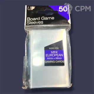 Описание картинки Протекторы для настольных игр Ultra PRO «Mini European» (44 × 68 мм, 50 шт.) от LDBits по цене 380руб | Свободный Рынок Миниатюр - СРМ