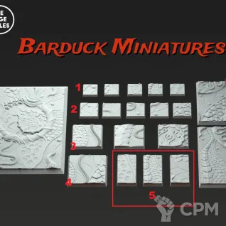 Описание картинки Базы/Подставки Lust Daemons Квадратные 75х50мм от Barduck Miniatures по цене 999руб | Свободный Рынок Миниатюр - СРМ