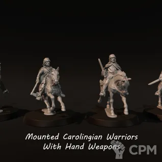 Описание картинки Mounted Carolingian warriors (hand weapons) от Recruiter по цене 850руб | Свободный Рынок Миниатюр - СРМ