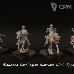 Описание картинки Mounted Carolingian warriors (spears) от Recruiter по цене 850руб | Свободный Рынок Миниатюр - СРМ