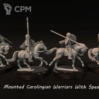 Описание картинки Mounted Carolingian warriors (spears) от Recruiter по цене 850руб | Свободный Рынок Миниатюр - СРМ