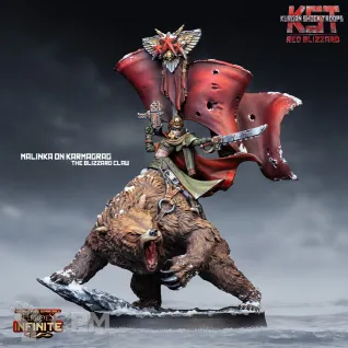 Описание картинки Malinka on Karmagrag the Blizzard Claw от PocketSized Prints по цене 1 200руб | Свободный Рынок Миниатюр - СРМ