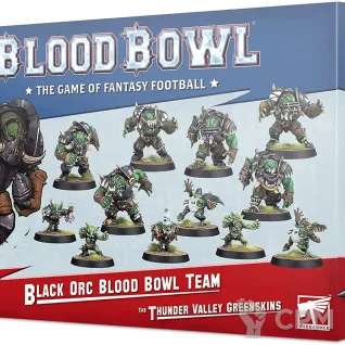 Описание картинки Black Orc Blood Bowl Team: The Thunder Valley Gree от Mechanikus Forge по цене 1 400руб | Свободный Рынок Миниатюр - СРМ