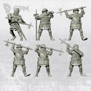 Описание картинки Men at arms with poleaxes 28mm от Manufactorum76 по цене 900руб | Свободный Рынок Миниатюр - СРМ