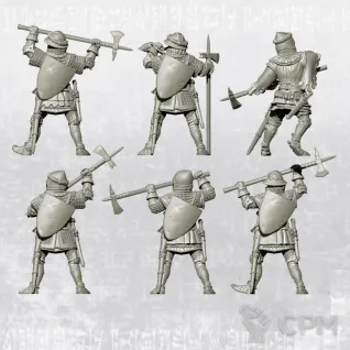Описание картинки Men at arms with poleaxes 28mm от Manufactorum76 по цене 900руб | Свободный Рынок Миниатюр - СРМ