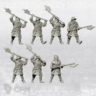 Описание картинки Men at arms with voulges 28mm от Manufactorum76 по цене 1 050руб | Свободный Рынок Миниатюр - СРМ