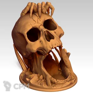 Описание картинки Dice Tower - Skull with spider (FDM) от 3Д печать миниатюр по цене 2 507руб | Свободный Рынок Миниатюр - СРМ