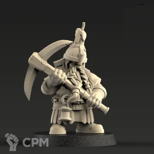 Описание картинки Dwarf Miners / отряд Гномов Рудокопов от 3Д печать миниатюр по цене 986руб | Свободный Рынок Миниатюр - СРМ