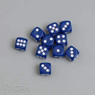 Описание картинки Кости (дайсы) Д6 12 мм. Темно-синие - 10 шт. от Fridericus по цене 100руб | Свободный Рынок Миниатюр - СРМ