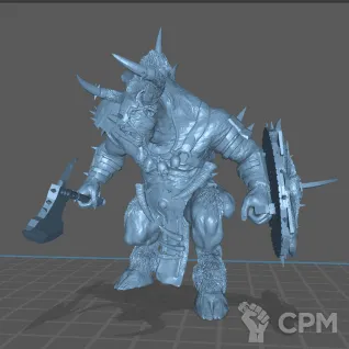 Описание картинки Bullgors / Minotaurs with Axe &amp; Shield от 3Д печать миниатюр по цене 757руб | Свободный Рынок Миниатюр - СРМ