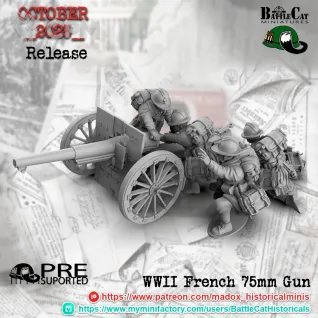 Описание картинки French 75mm Gun от 3DPrintClub по цене 400руб | Свободный Рынок Миниатюр - СРМ