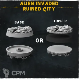 Описание картинки Alien Invaded Ruined City Топперы от Studio Cockatoo по цене 3 850руб | Свободный Рынок Миниатюр - СРМ